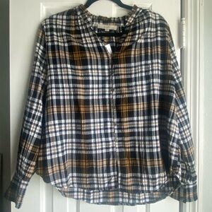 Loft Long Sleeve Button Front Shirt Size M
